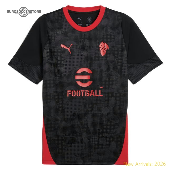 2025-2026 Milan Ac Training Jersey (Black) (Jovic 9) In Multiple Sizes