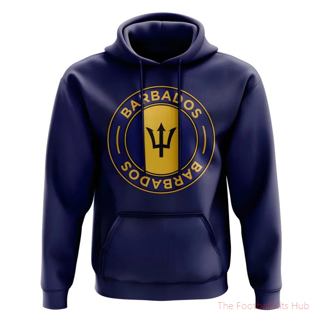 Men Barbados Football Badge Hoodie (Navy)