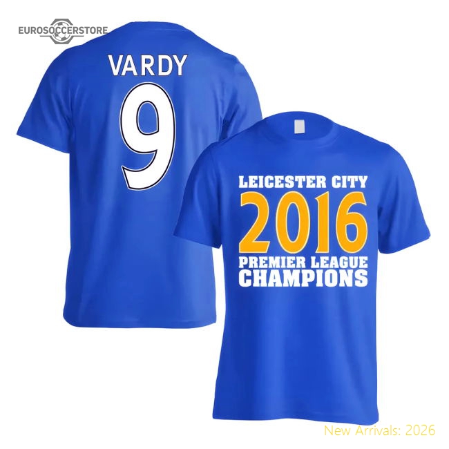 Leicester City 2016 Premier League Champions T-shirt (vardy 9) Blue