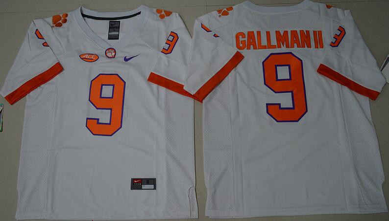 Men's Clemson CLE Wayne Gallman #9 team authorized White 2016 home