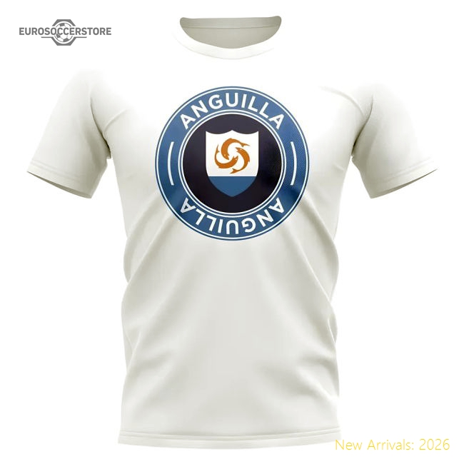 Anguilla Football Badge T-shirt (white) - Excellent Value