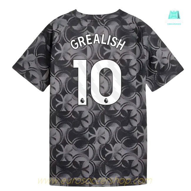 2025-2026 Man City Warm Up Jersey (Black) - Kids (Grealish 10)