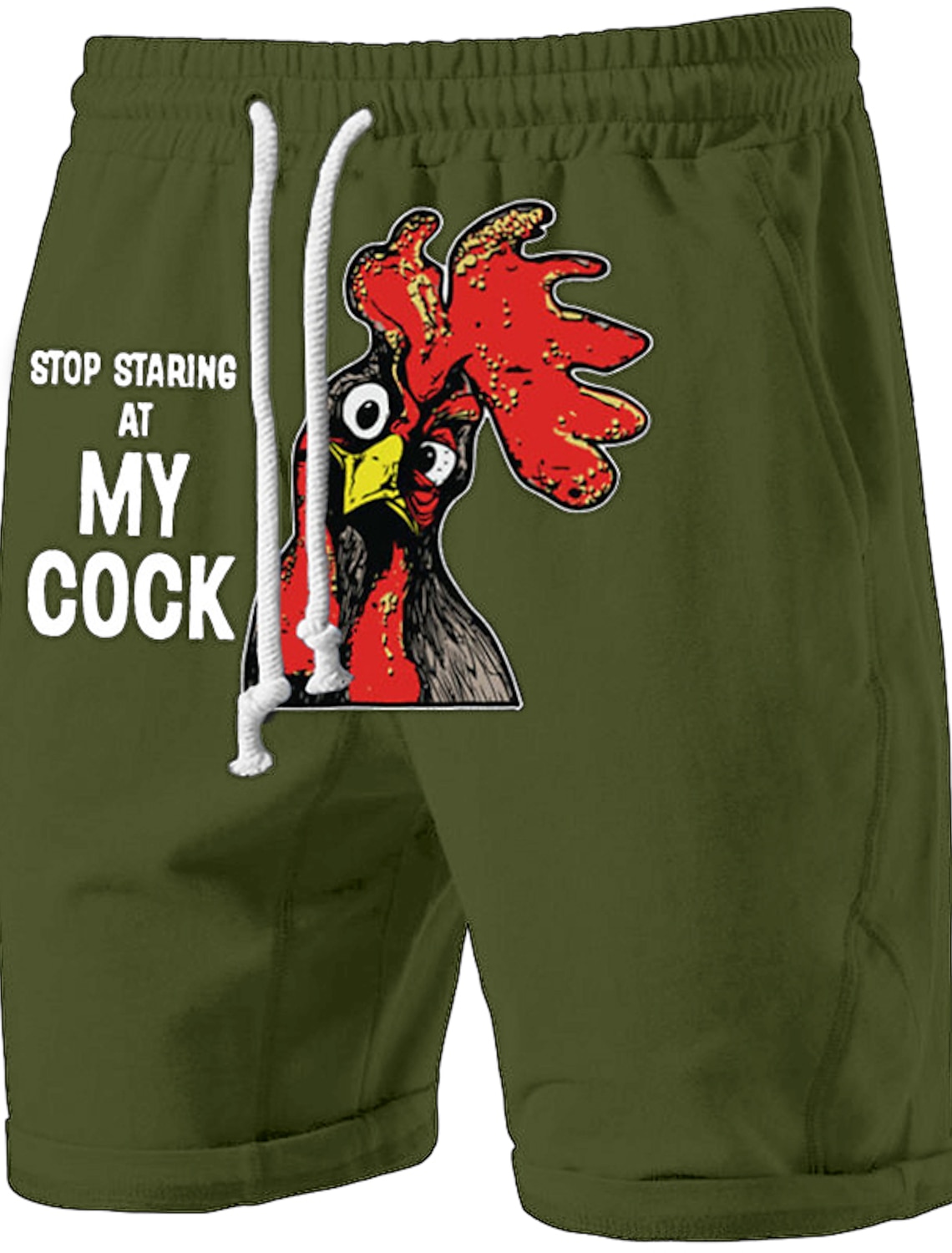 Men's Funny Graphic T-Shirt: 'STOP STARING AT MY COCK' Rooster Pun