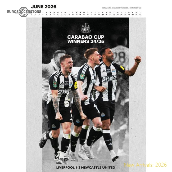 Newcastle United Fc Deluxe Calendar 2026 In Multiple Youth Sizes