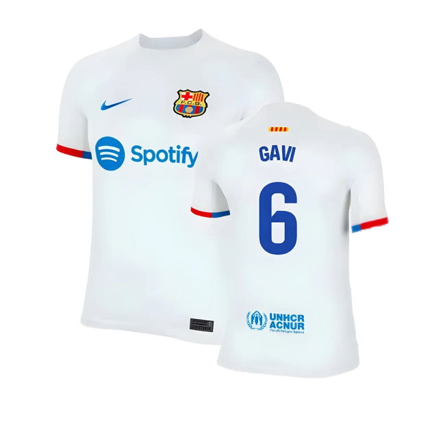 2023-2024 Barcelona Away Shirt (Kids) (Gavi 6) - Match Day Ready - ...