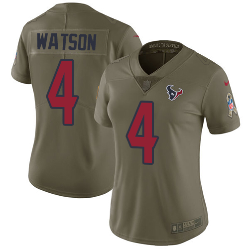 Official NFL H T Texans #4 Deshaun Watson Team Color Limited Jersey
