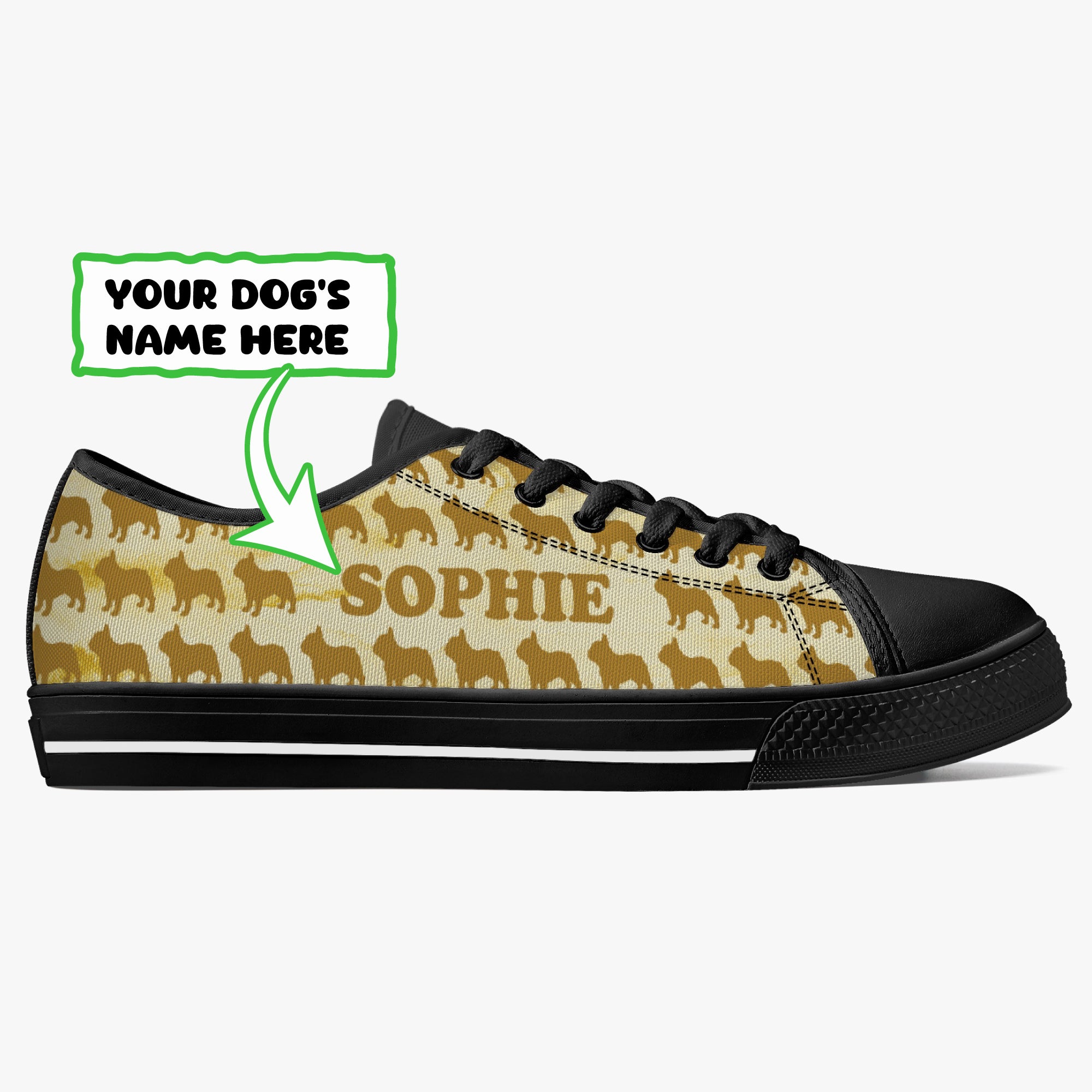 - Durable Personalized Classic Low-top Canvas Shoes Pet Owner Apparel