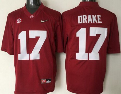Men's Alabama Bama Red 2016 replica Kenyan Drake #17 stitched Jersey
