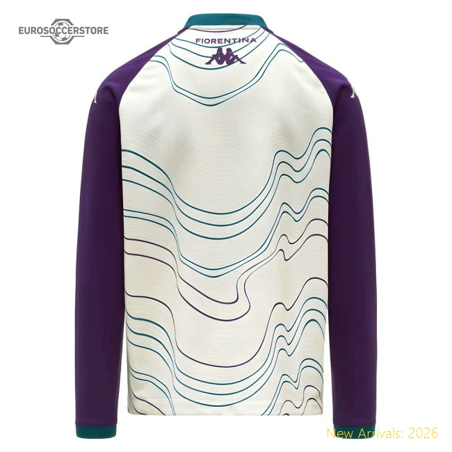 High-Quality 2025-2026 Fiorentina Pre Match Sweat Top (White-Violet)