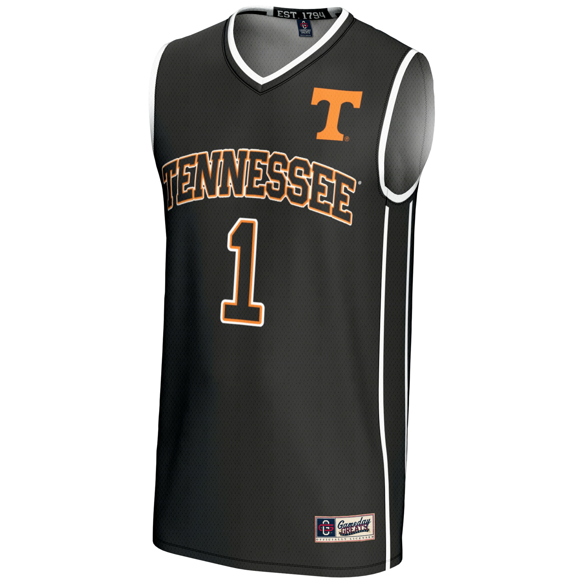 [DDG] Tennessee Volunteers GameDay Greats Unisex Lightweight Basketball Jersey - Black