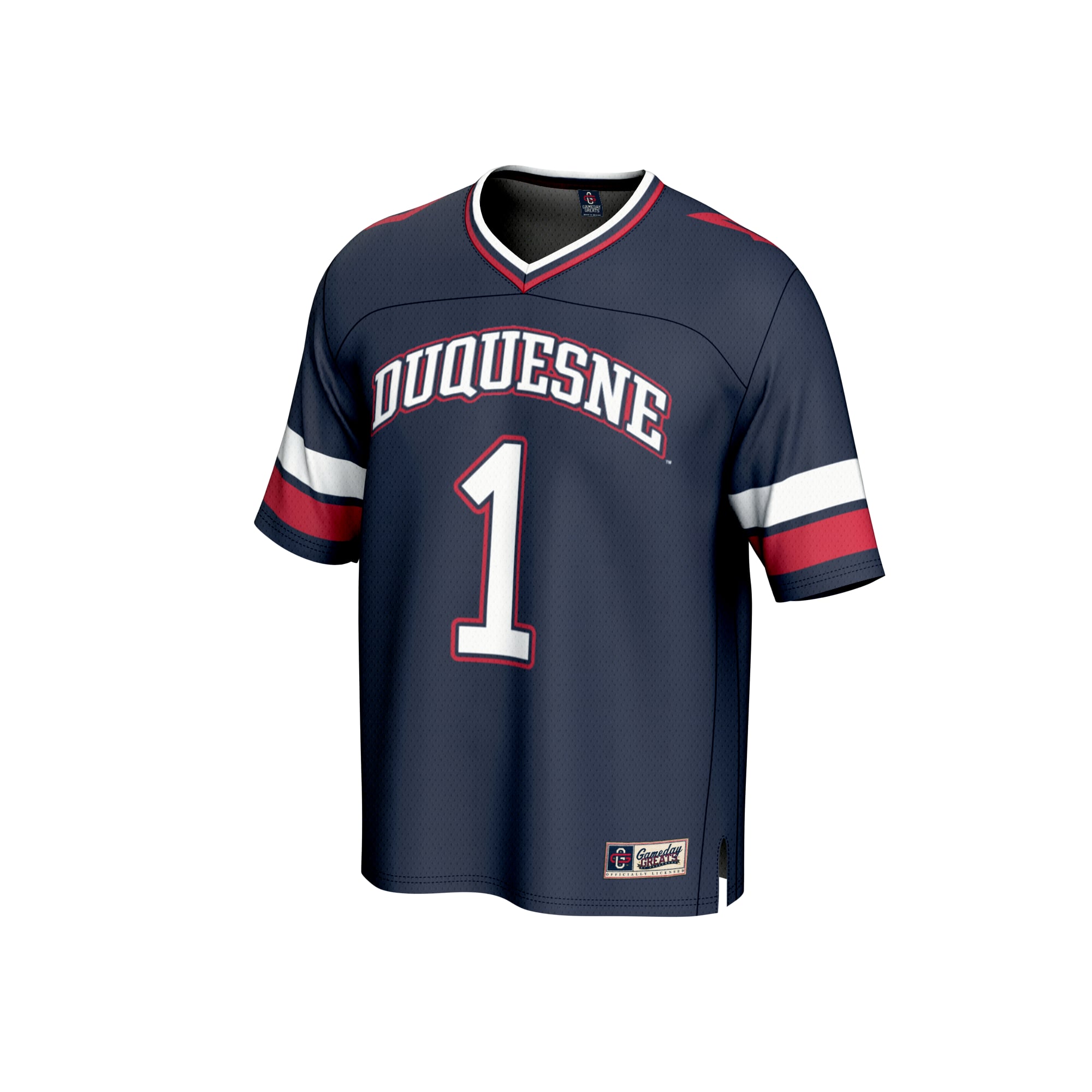 Youth #1 Navy Duquesne Dukes Lightweight Collegiate Football Fashion Jersey