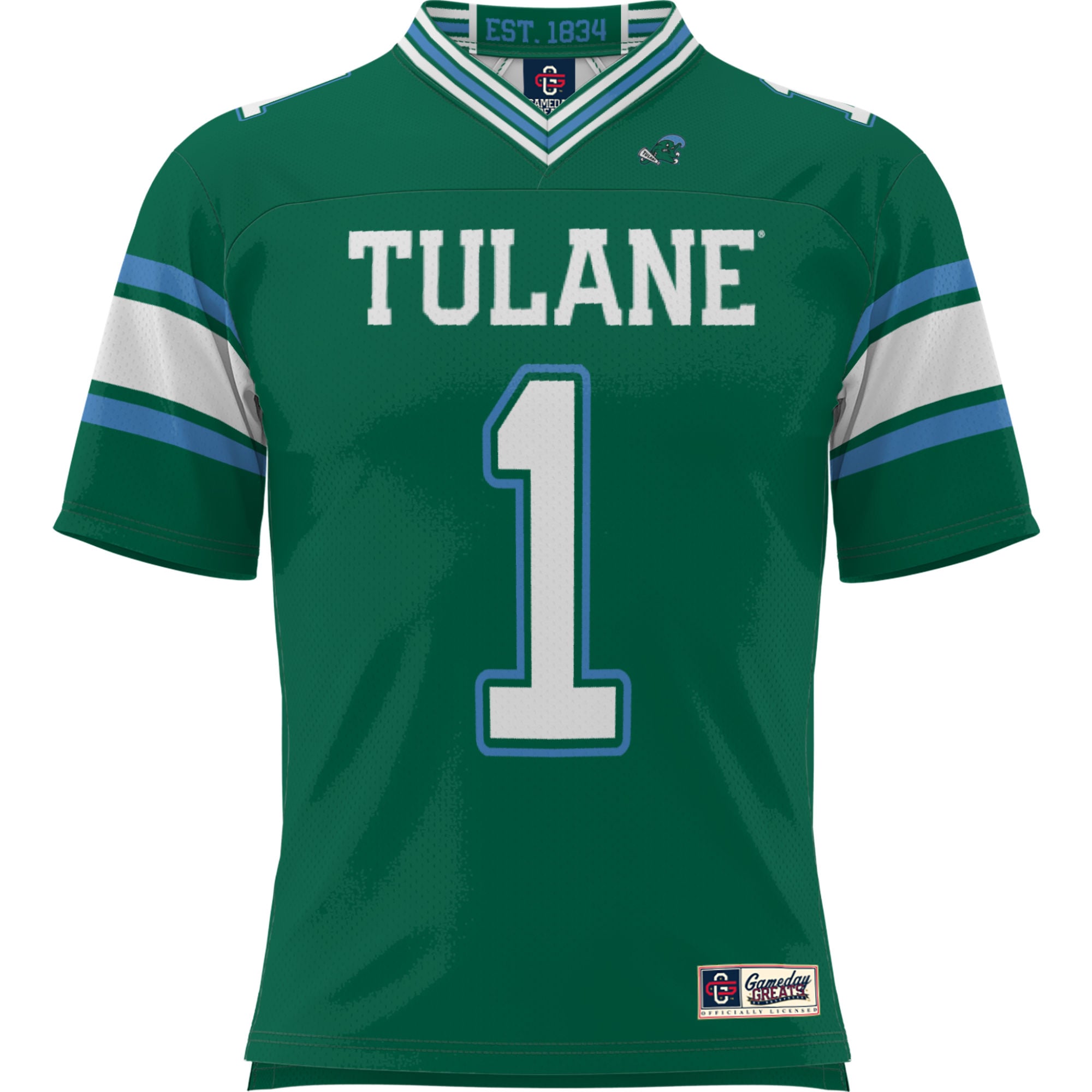 Men's #1 Green Tulane Green Wave Football Jersey