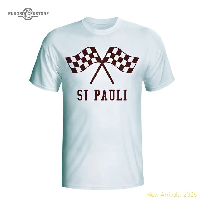 Fan-Favorite Official St Pauli Waving Flags T-Shirt (White)