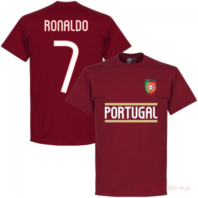 Portugal Ronaldo 7 Team T-Shirt - Maroon