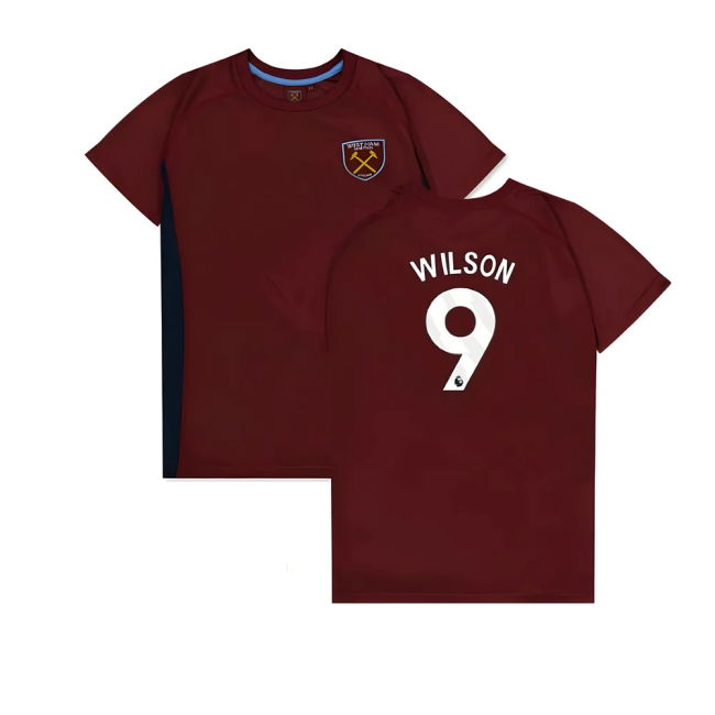 West Ham United Poly T-Shirt (Claret/Blue) - Kids (Wilson 9)