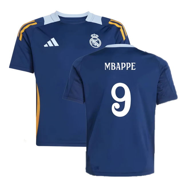 2024-2025 Real Madrid Training Jersey (Navy) - Kids (Mbappe 9)