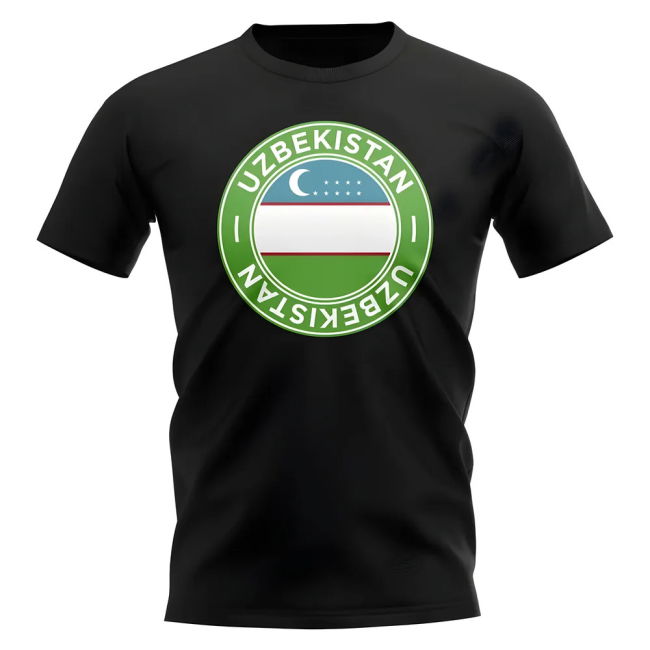 Limited-Edition Match-Ready Uzbekistan Football Badge T-Shirt (Black)