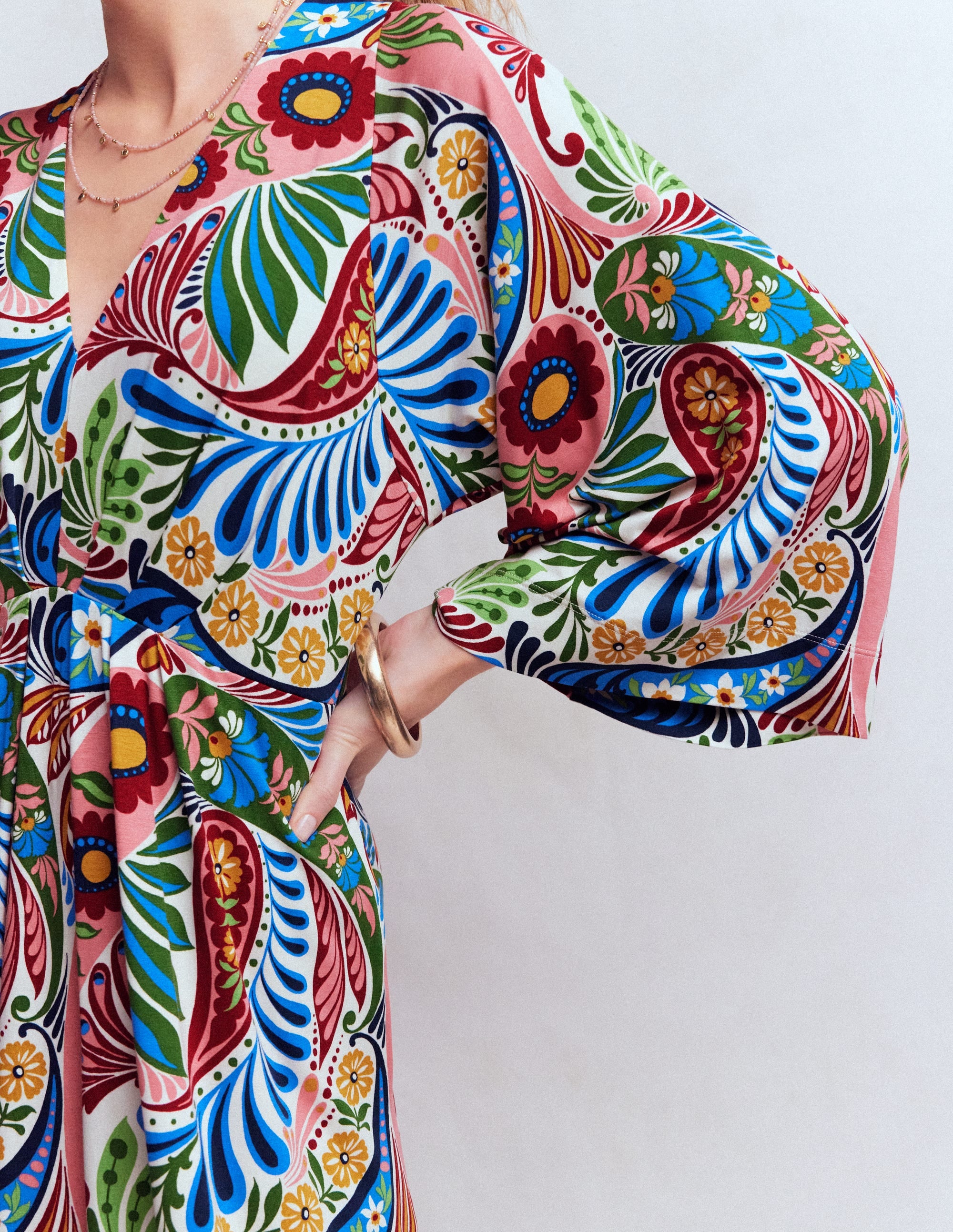 Nell Kimono Midi Jersey Dress