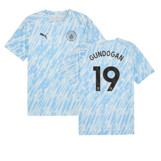 Football Man City Warm Up Jersey Silver Sky Gundogan #19 Official ...