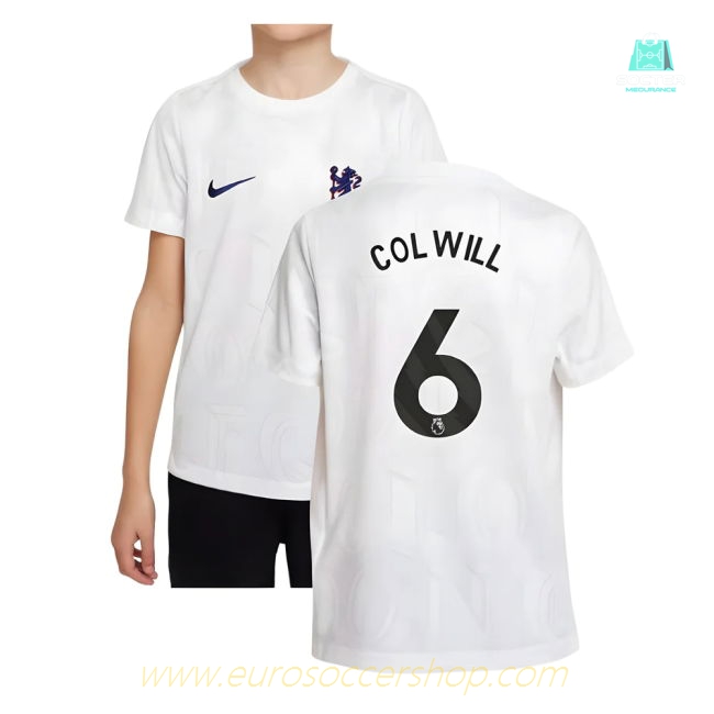 2025-2026 Chelsea Pre-Match Shirt (White) - Kids (Colwill 6)