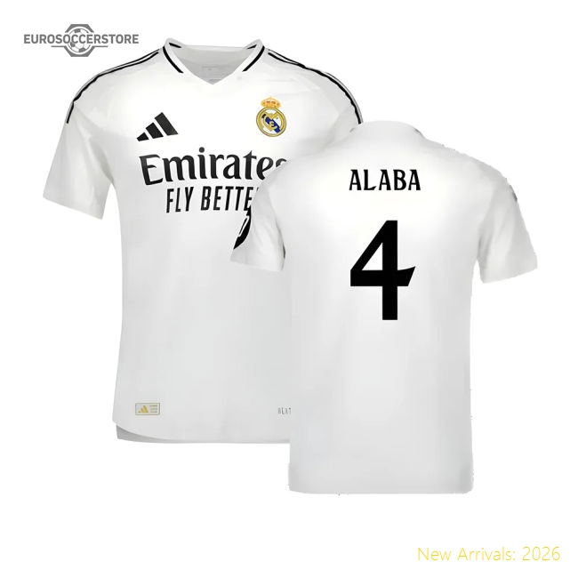 Outstanding 2024-2025 Real Madrid Authentic Home Jersey (alaba 4)