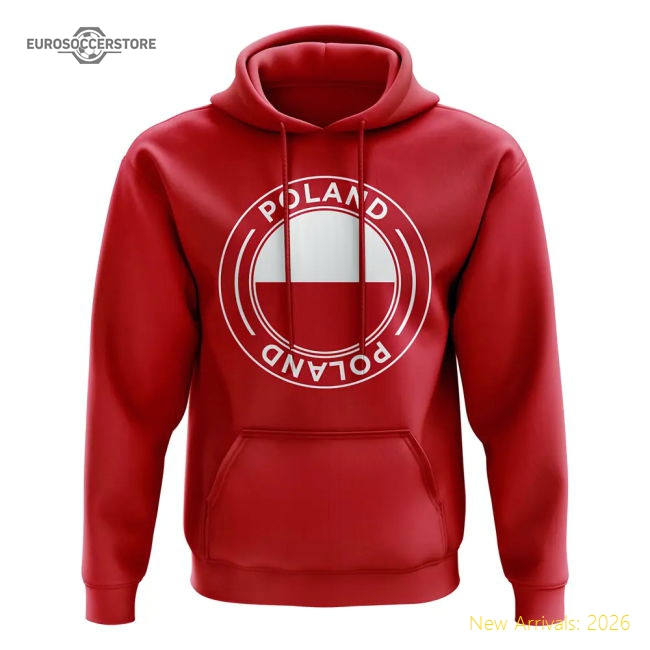 Poland Football Badge Hoodie (Red)