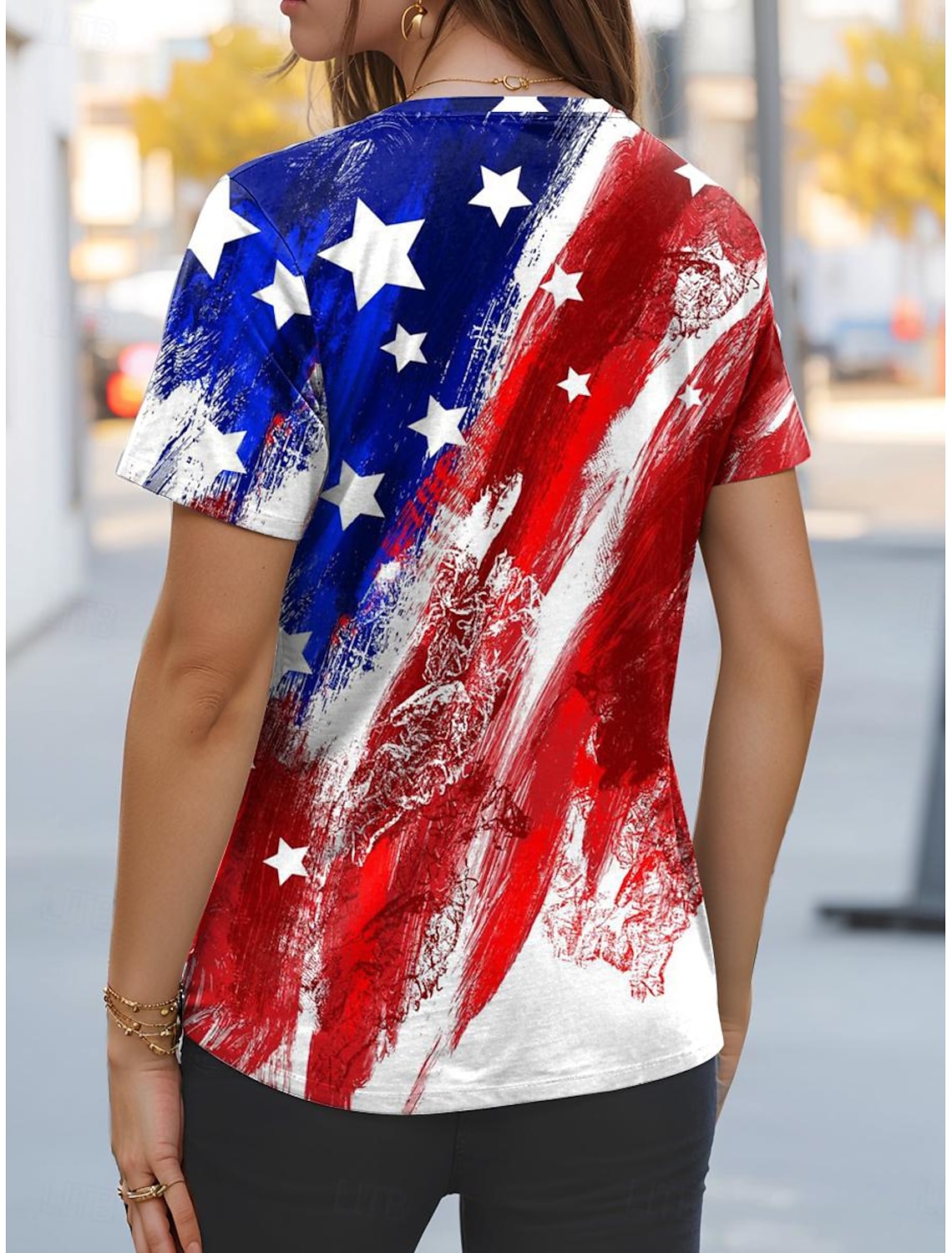 Women's Tank Top Flag Independence Day Sleeveless Sleeveless V Neck Daily Summer