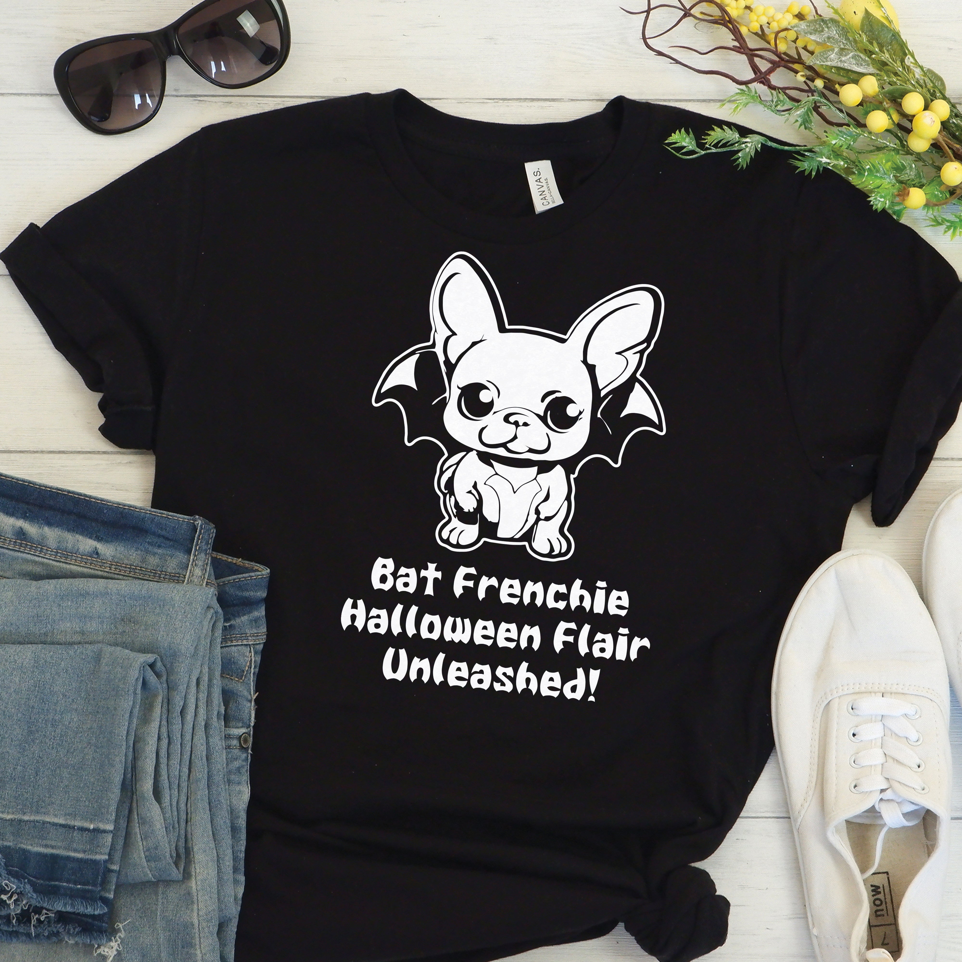 French Bulldog Bat Inspired Frenchie Halloween Unisex T Shirt Durable Dog Item