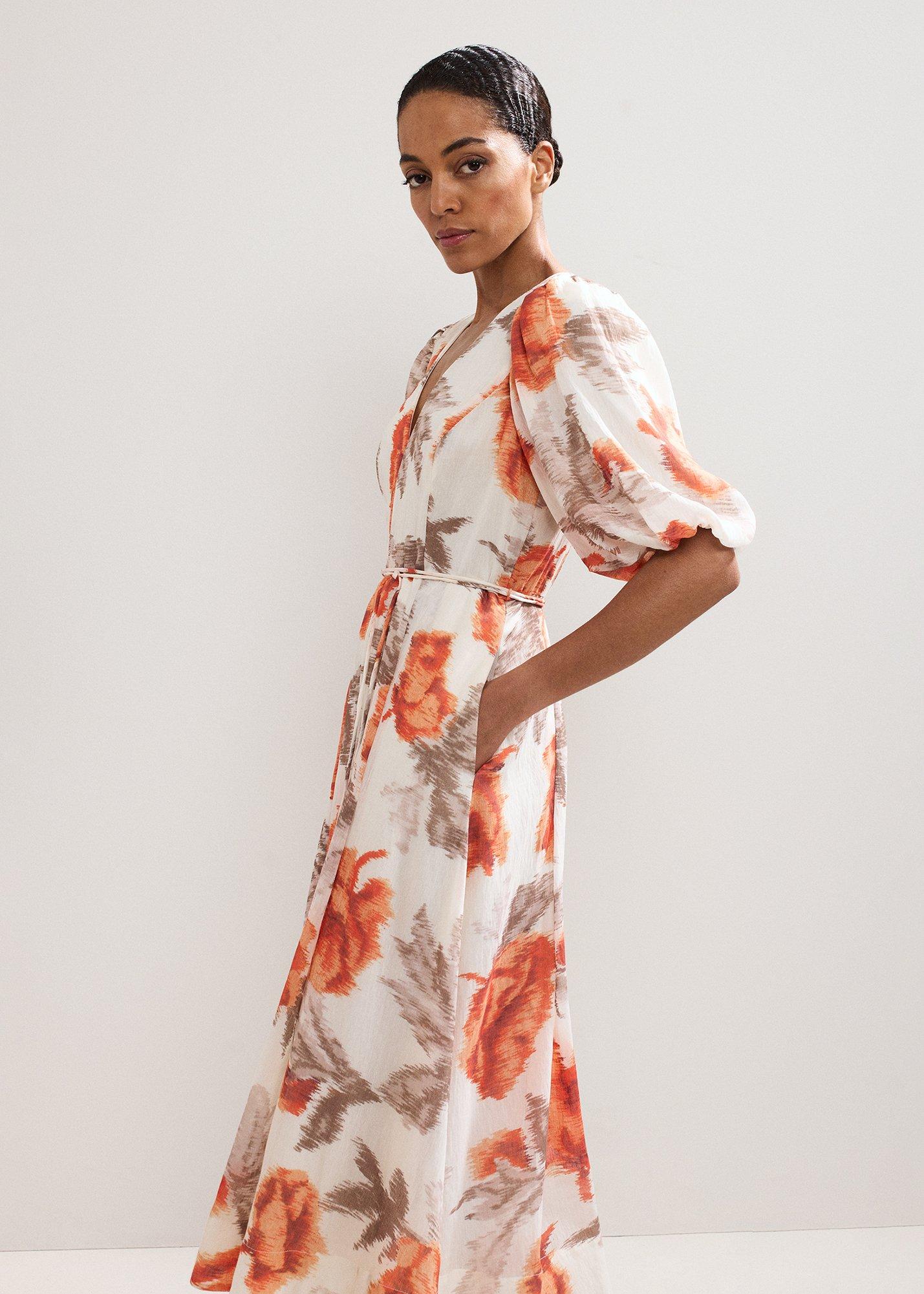 Violet Floral Midi Dress
