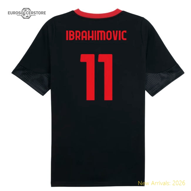 Official 2025-2026 Ac Milan Training Jersey (Black) (Ibrahimovic 11)