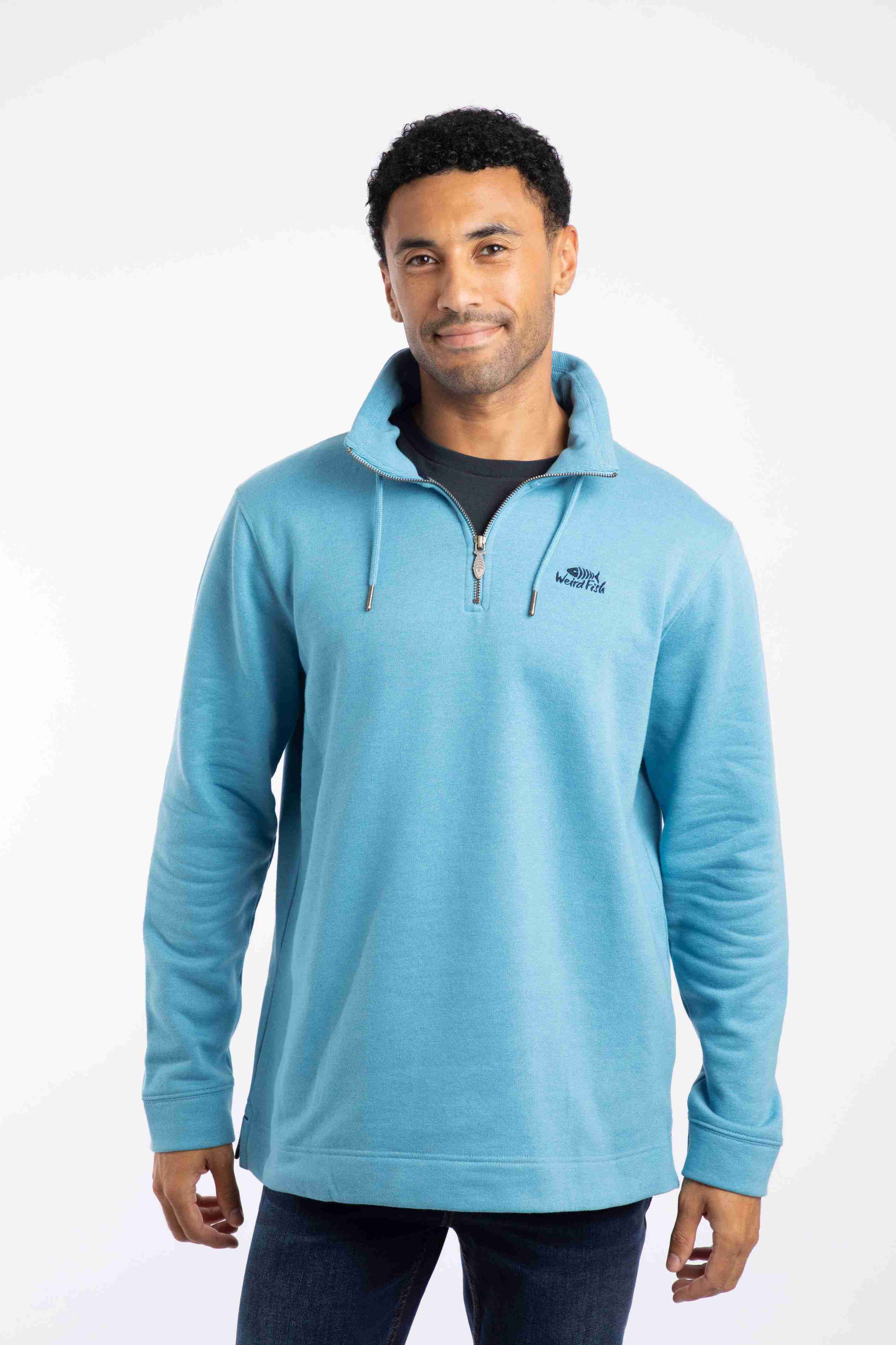 Brampton 1/4 Zip Sweatshirt Smoked Blue