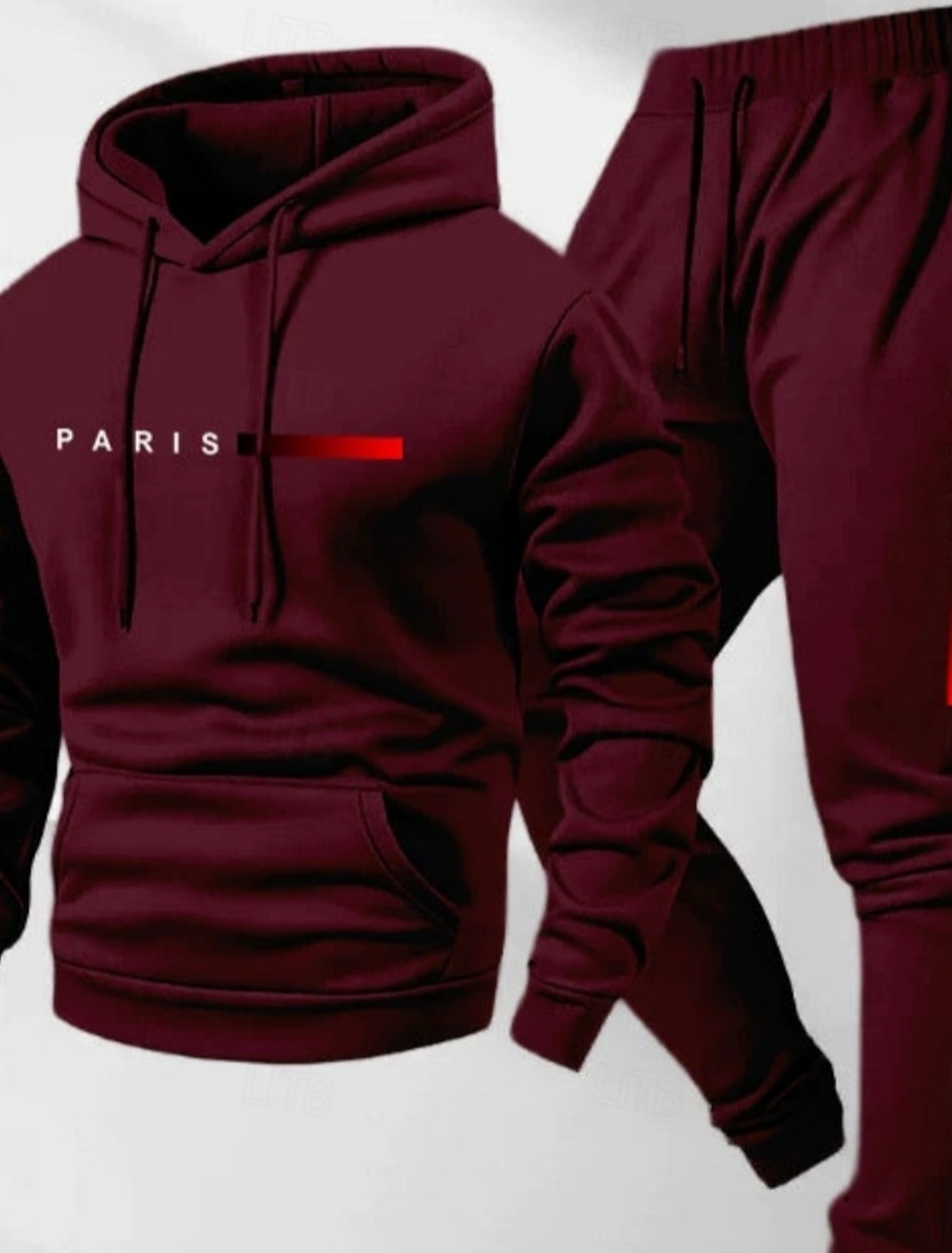 Men's 2 Piece Tracksuit Sports Sweatpants Hooded Sweatshirt with