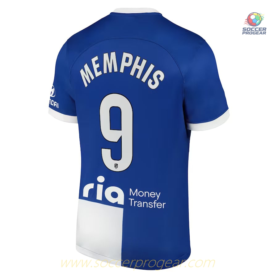 Atletico Madrid Away 2023 2024 Memphis Youth Jersey Set Soccer Jersey
