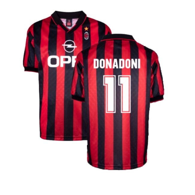 High-Quality Ac Milan 1996 Home Retro Shirt (Donadoni 11)