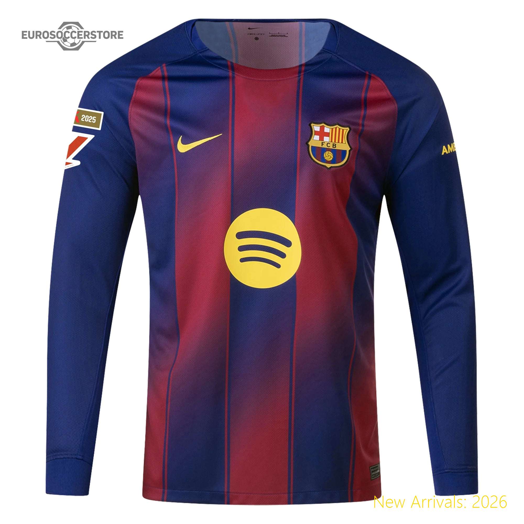 Men Bar Lewandowski Barcelona Long Sleeve Home Home Elite Jersey 2023