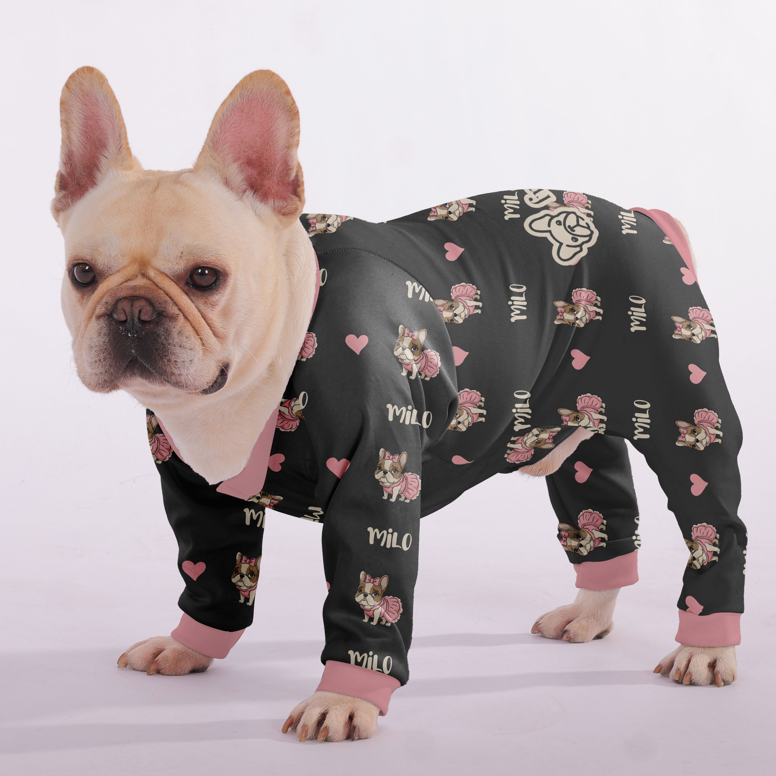 Street-Ready Cookie - Personalized French Bulldog Pajamas With French...