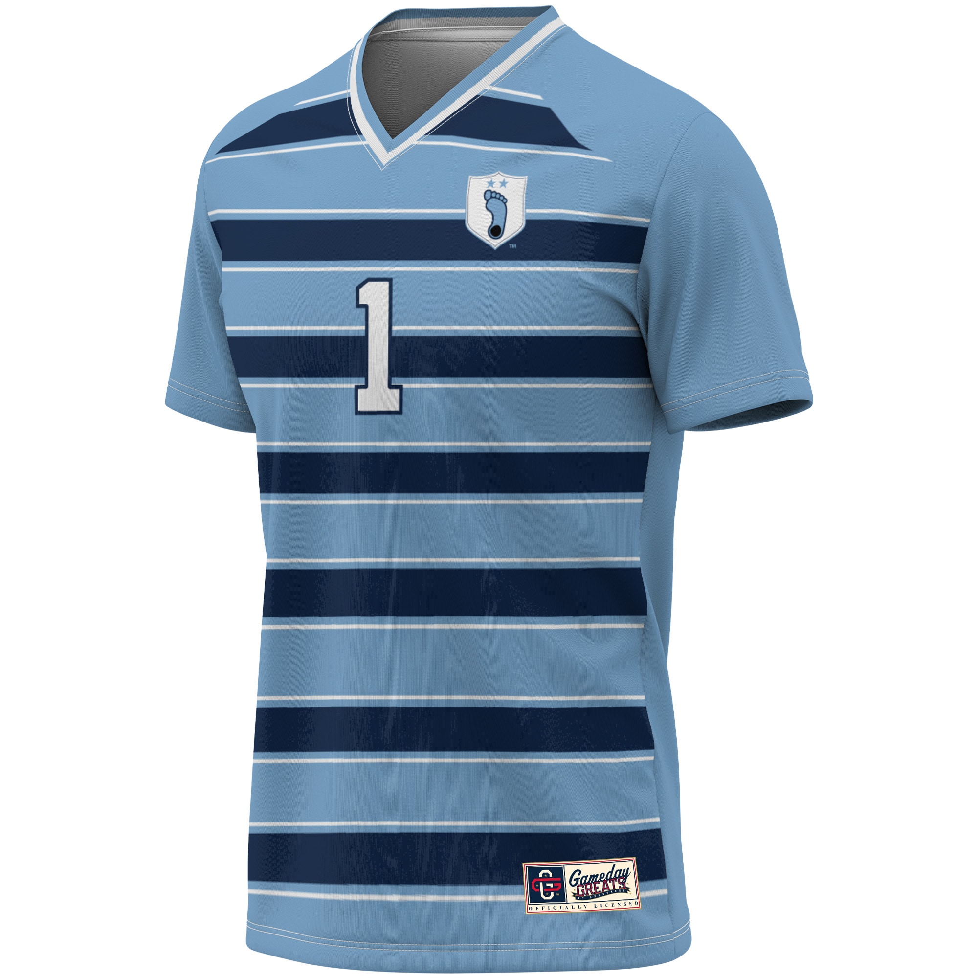 [DDG] North Carolina Tar Heels GameDay Greats Youth Lightweight Soccer Fashion Jersey - Carolina Blue/Navy