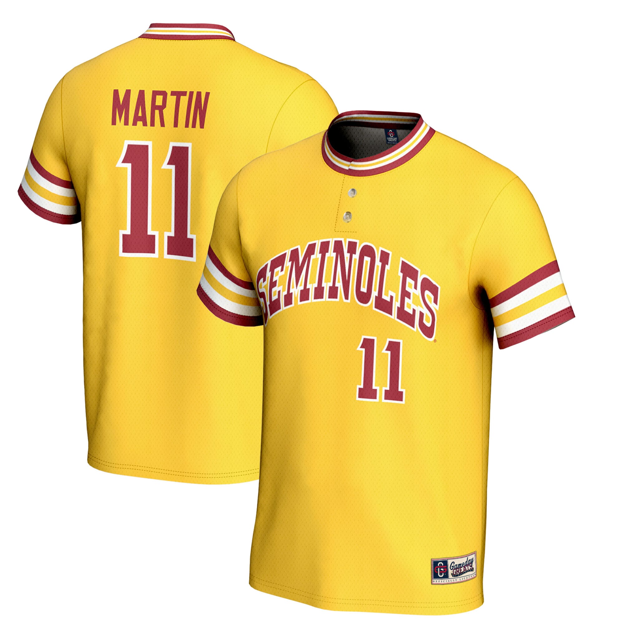 [NJP] Mike Martin Florida State Seminoles GameDay Greats Unisex Lightweight Baseball Jersey - Gold