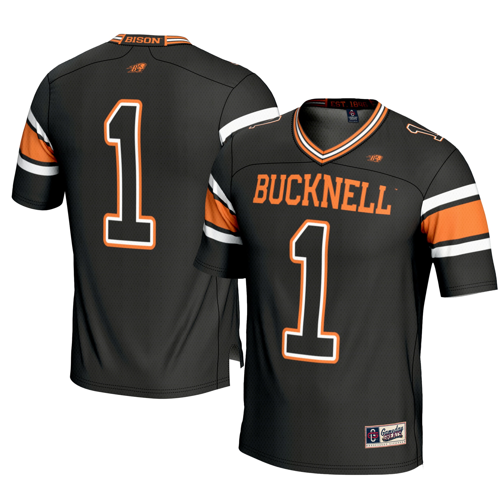 #1 Bucknell Bison GameDay Greats Youth 2026/2027 Football Jersey - Black