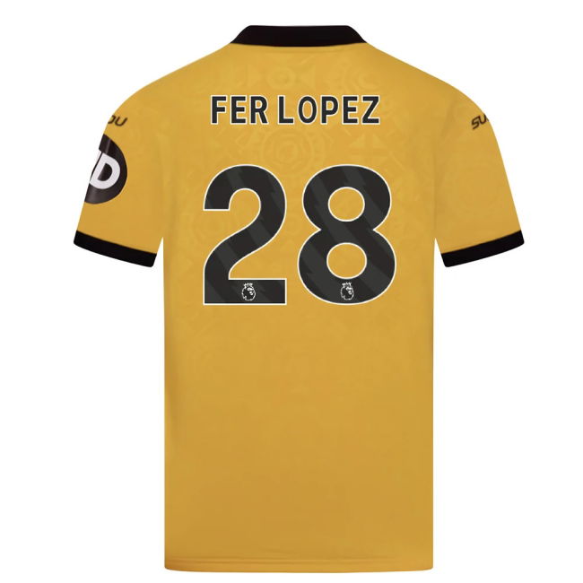 Fer Lopez 28 Match Quality Wolves 2025-2026 Home Kit (Kids)