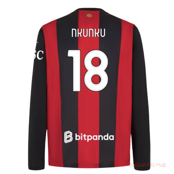 AC Milan Long Sleeve Home Shirt 2026-2027 Nkunku #18 Club Kit
