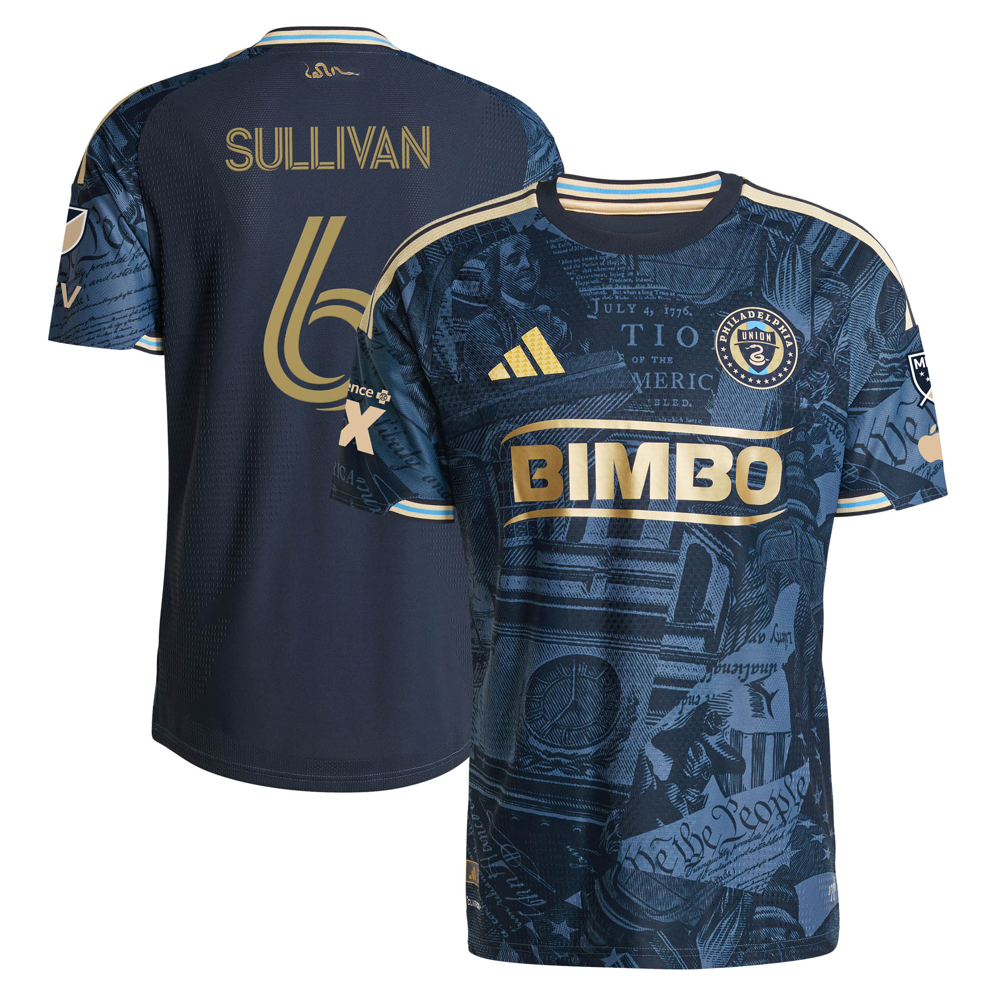 [SJH] Cavan Sullivan Philadelphia Union 2026 1776 Kit On-Field Authentic Patch Jersey - Navy
