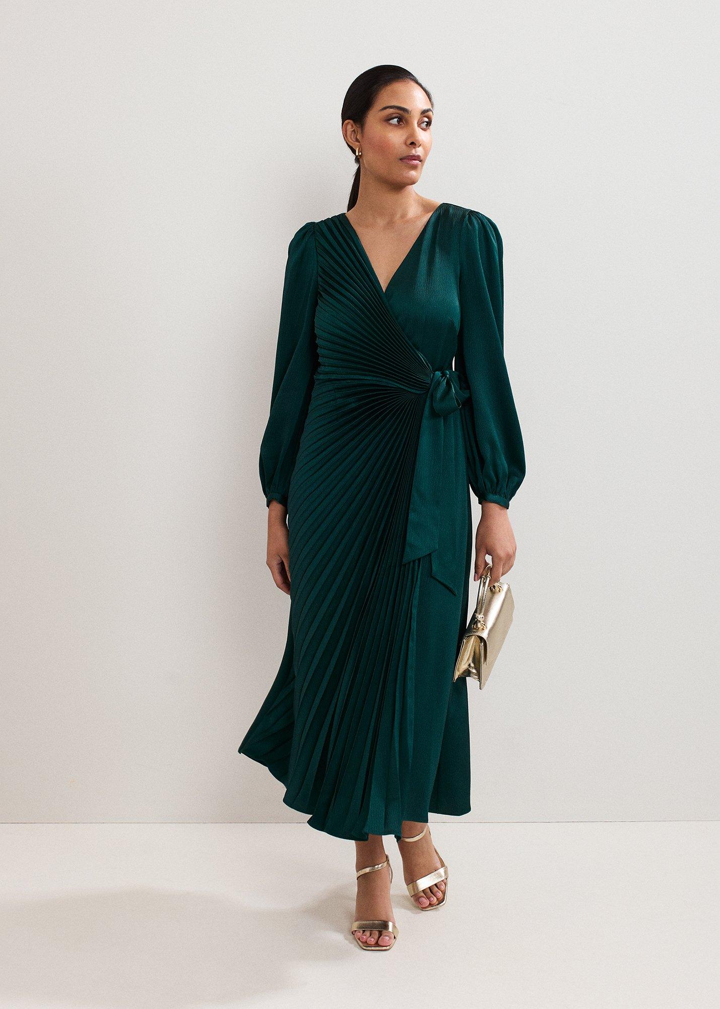 Petite Gracie Sunray Pleated Midi Dress