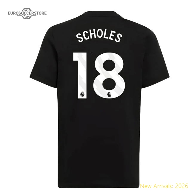 2025-2026 Man Utd EU Training Tee (Black) (Scholes 18)