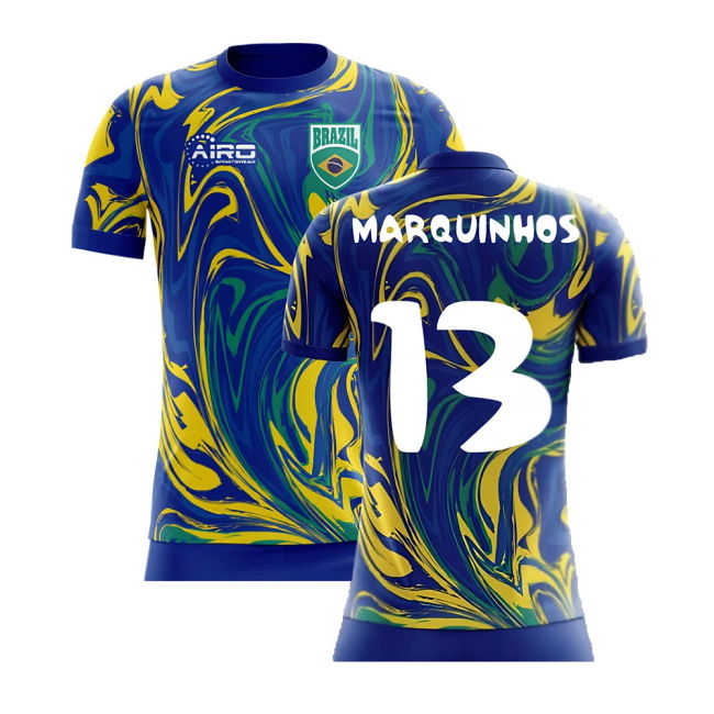 Official 2025-2026 Brazil Away Concept Shirt (Marquinhos 13) - Kids