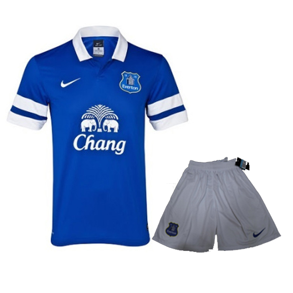 Durable 13-14 Everton Home Blue Soccer Jersey KitShirtShort