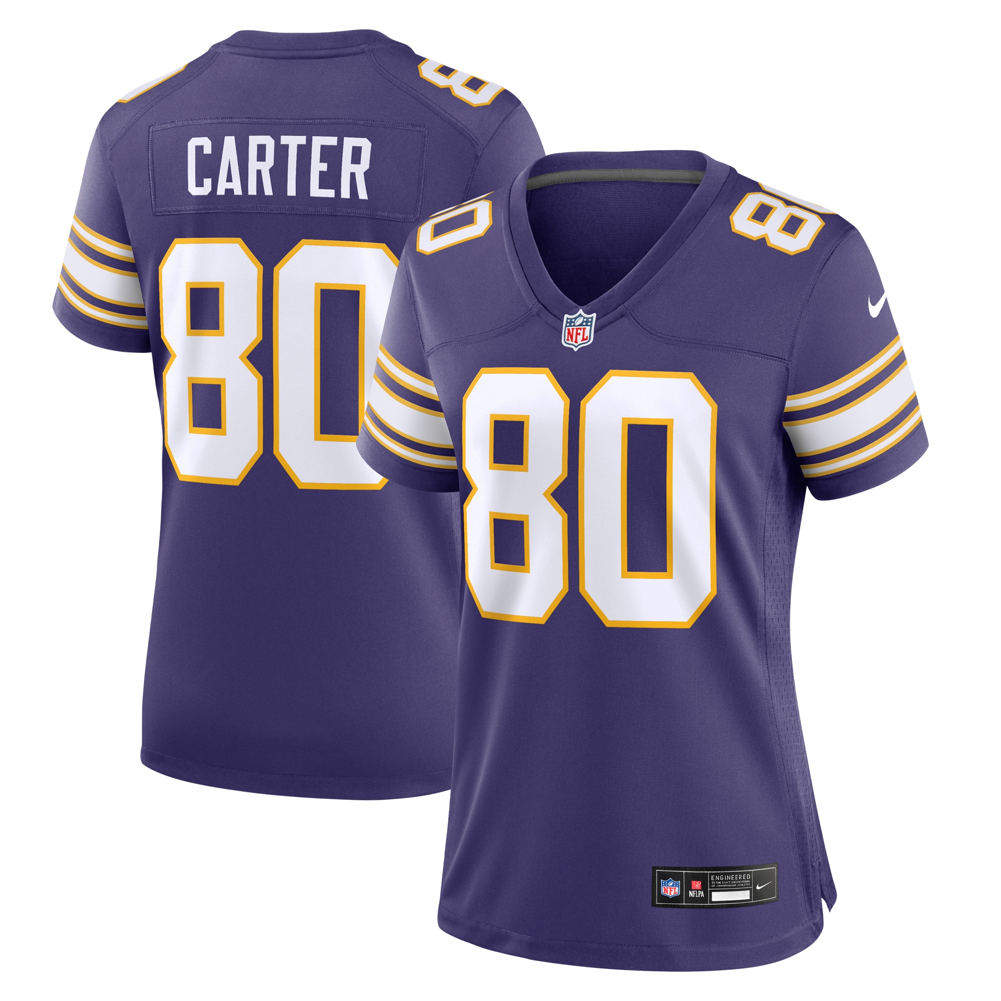 [SJH] Youth Cris Carter Minnesota Vikings Women's Classic Retired Player Game Jersey - Purple