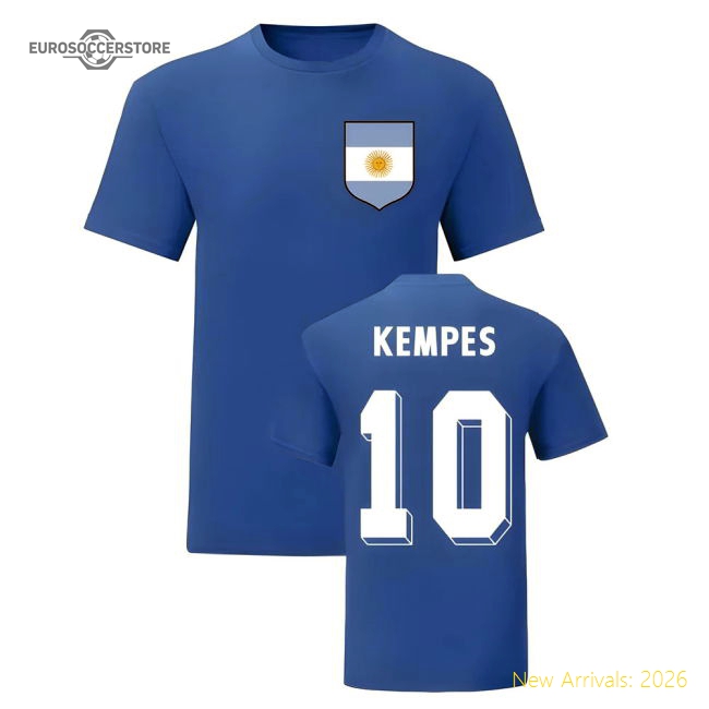 Mario Kempes Argentina National Team National Hero Tee (blue)