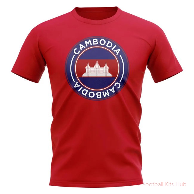 Cambodia Football Badge T-Shirt (Red)