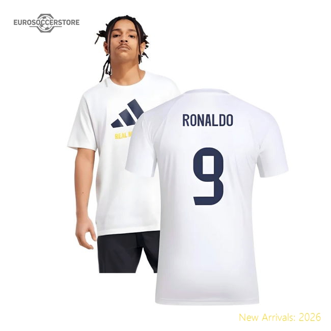 Best-Selling 2025-2026 Real Madrid Seasonal Graphic Tee (White) (Ronaldo